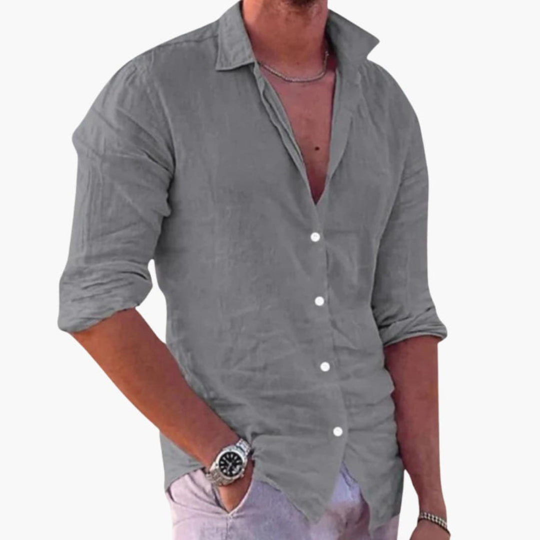 Camicia uomo con colletto classico e chiusura con bottoni