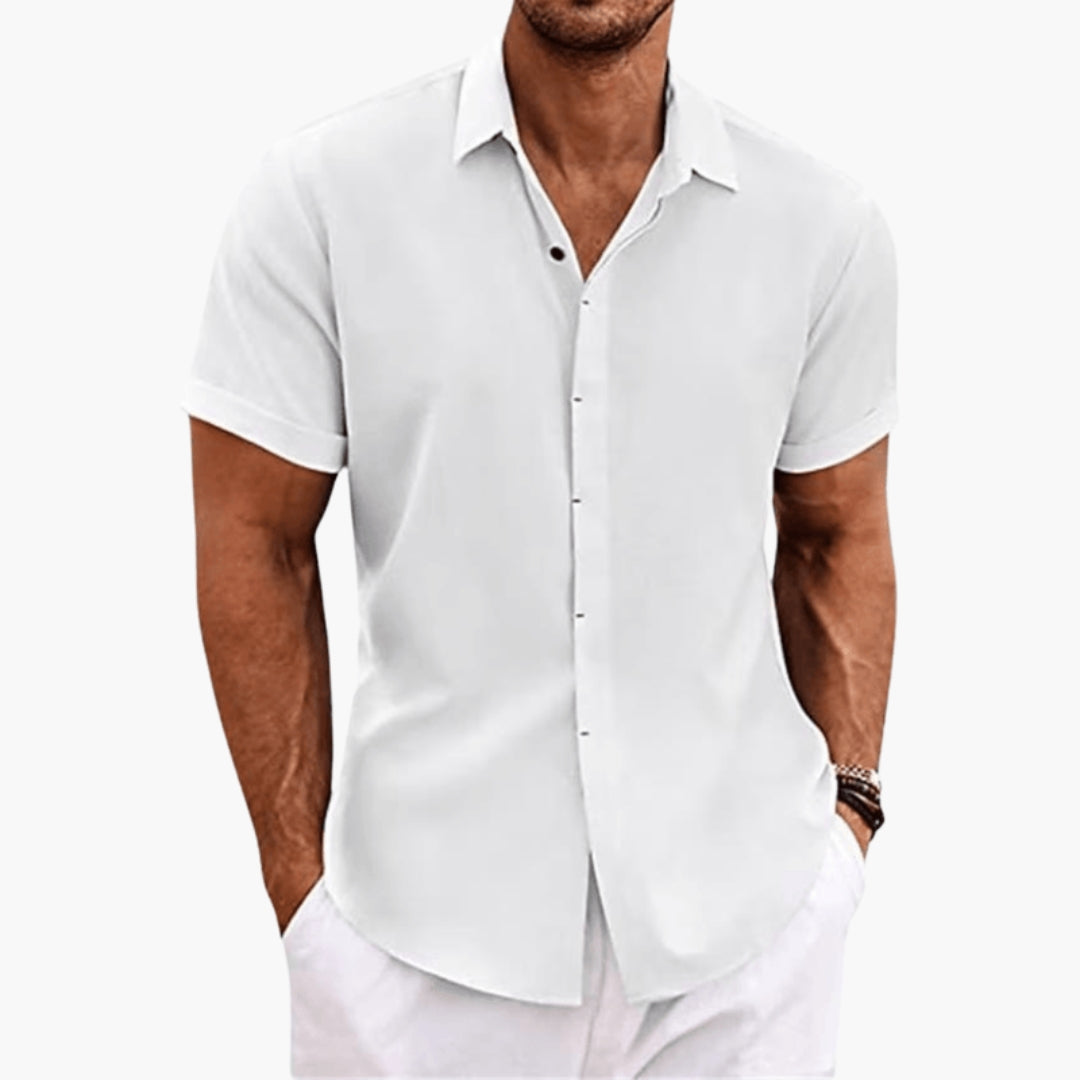 Camicia uomo con colletto classico e maniche corte