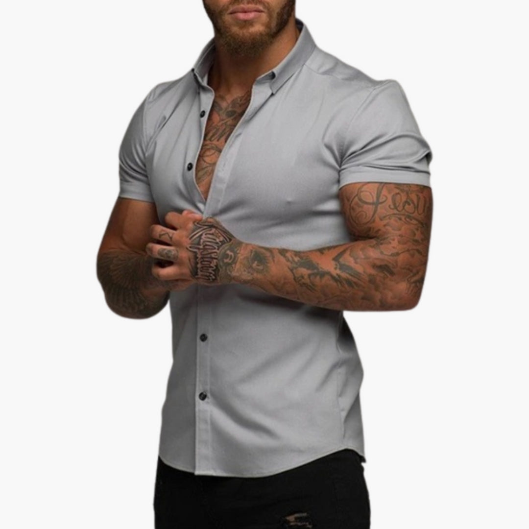 Camicia uomo con colletto classico e maniche corte