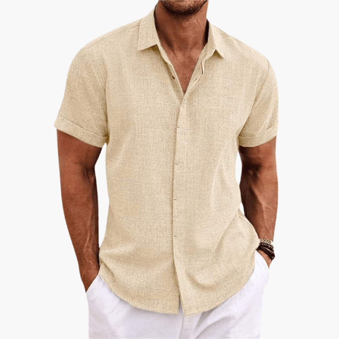Camicia uomo con colletto classico e maniche corte