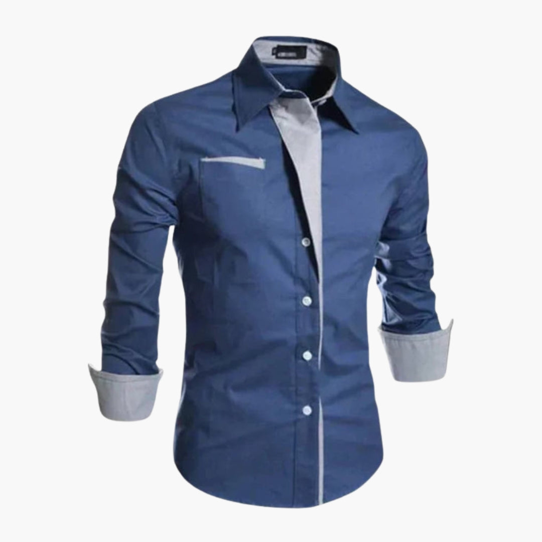 Chemise homme à col pointu avec poche poitrine