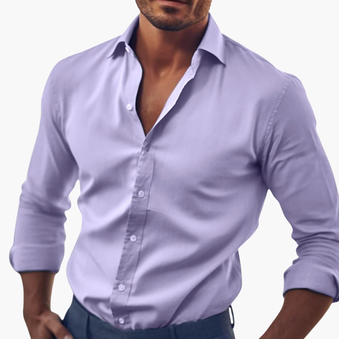 Chemise homme à coupe classique avec fermeture boutonnée