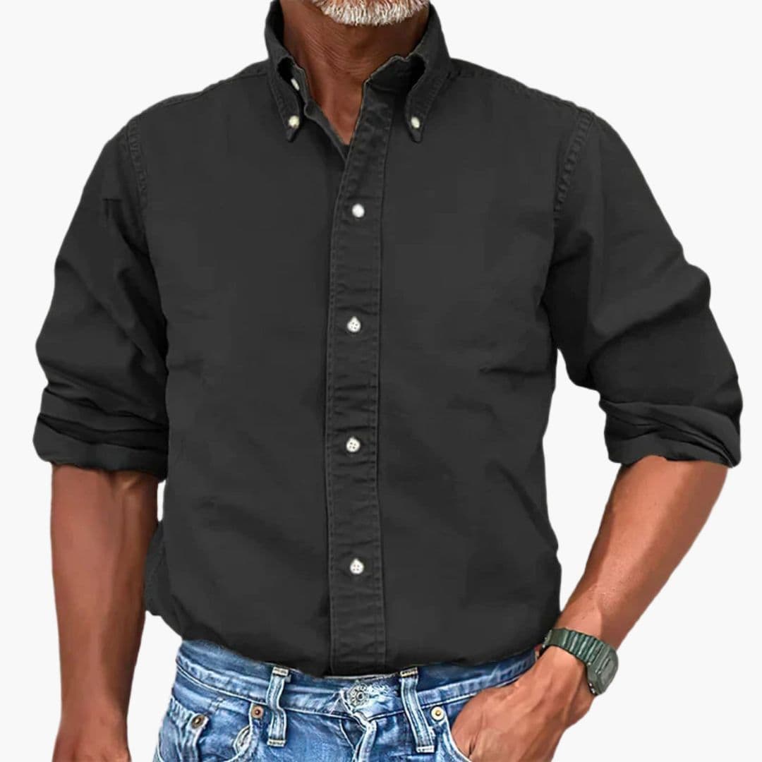 Chemise homme à effet délavé et manches longues
