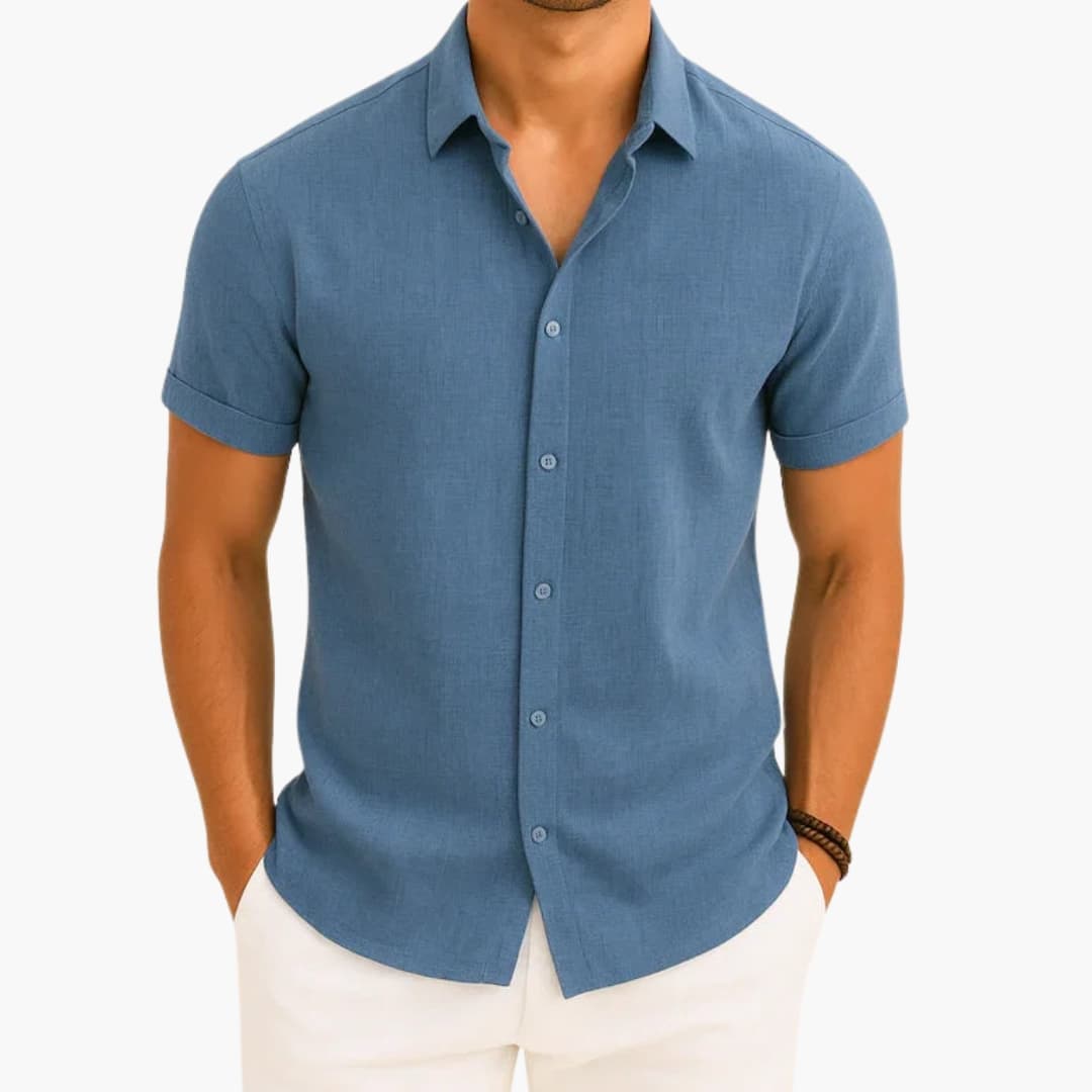 Chemise homme à manches courtes avec col classique