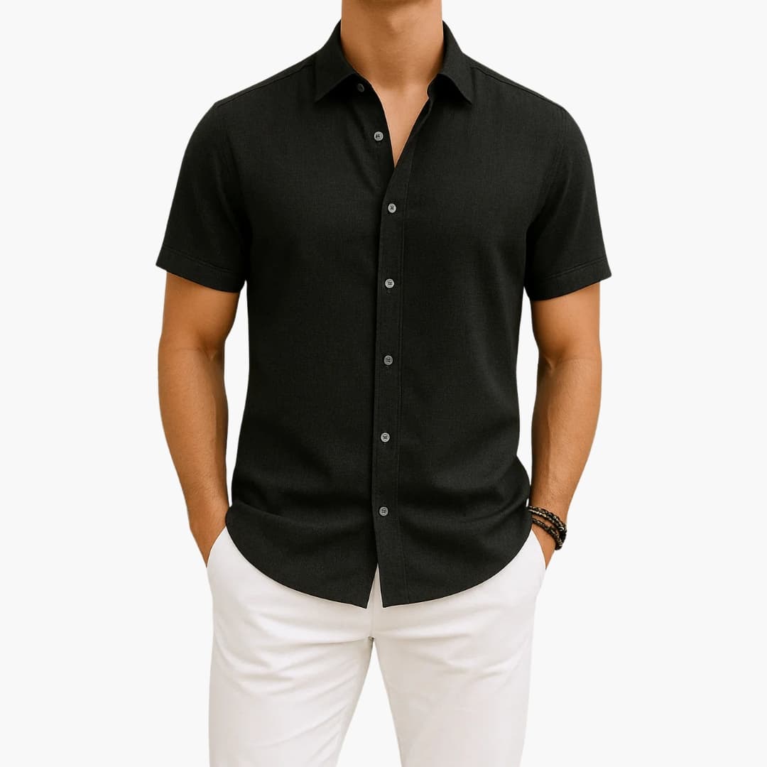 Chemise homme à manches courtes avec col classique