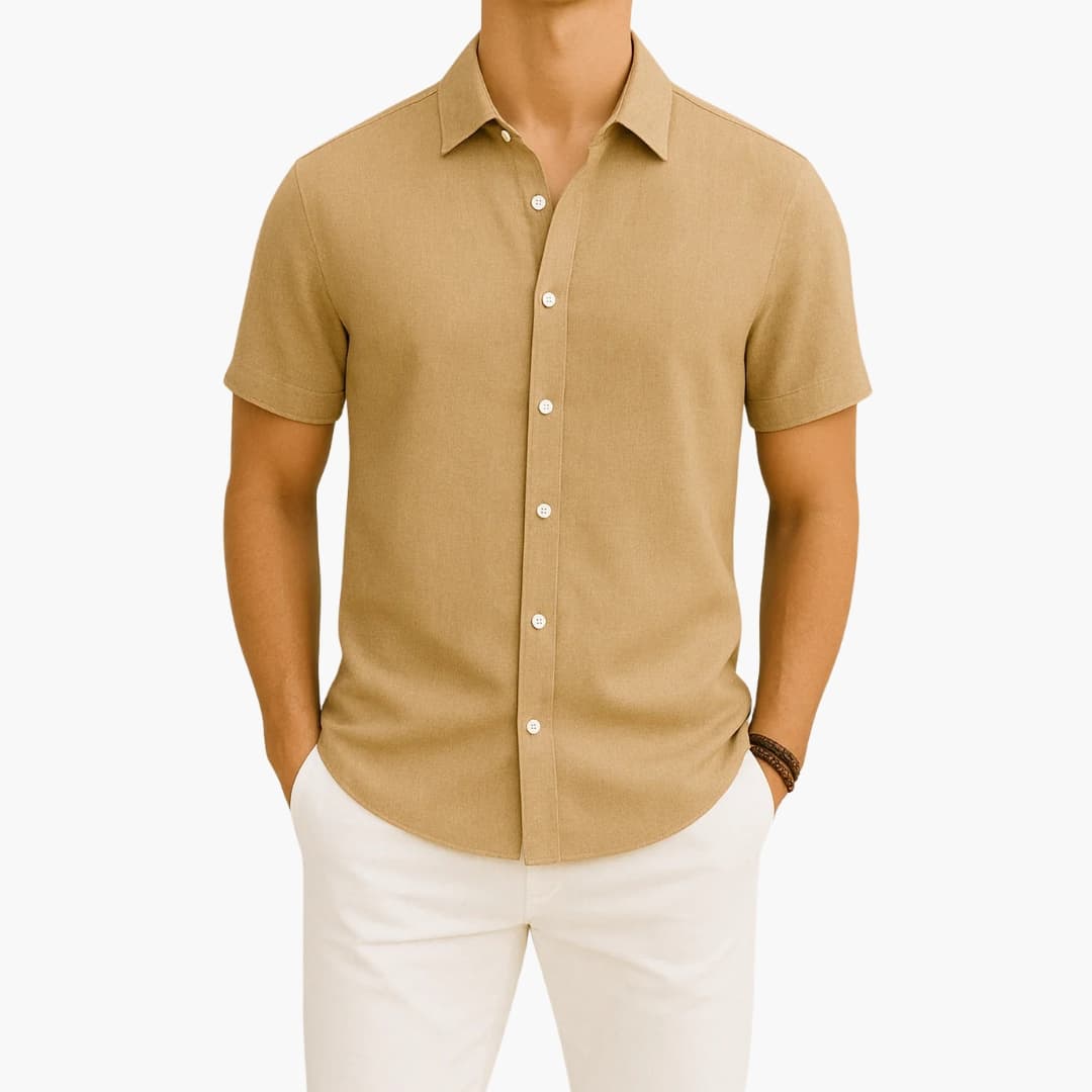 Chemise homme à manches courtes avec col classique