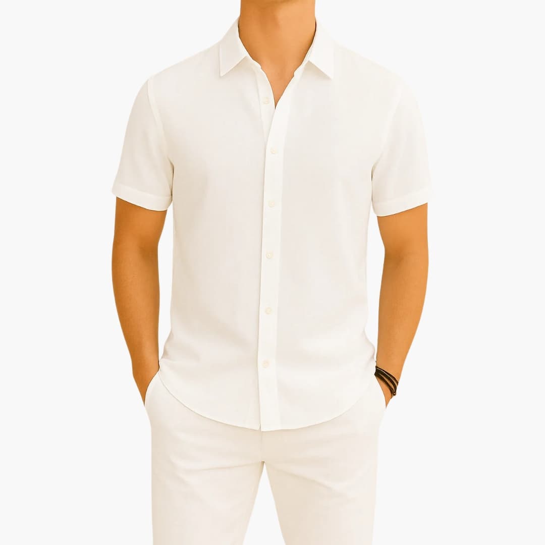 Chemise homme à manches courtes avec col classique