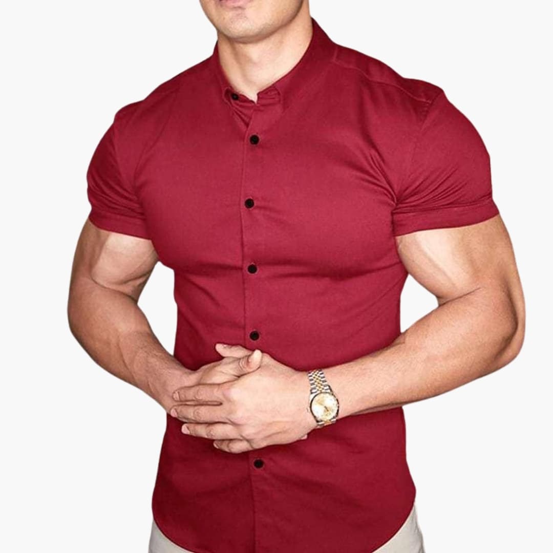 Chemise homme à manches courtes avec fermeture boutonnée