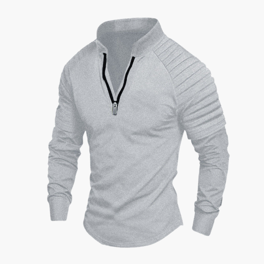 Chemise homme à manches longues avec demi zippée