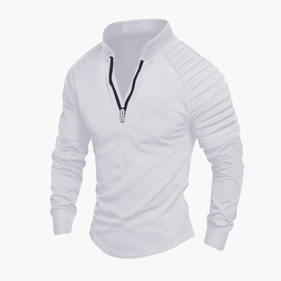 Chemise homme à manches longues avec demi zippée