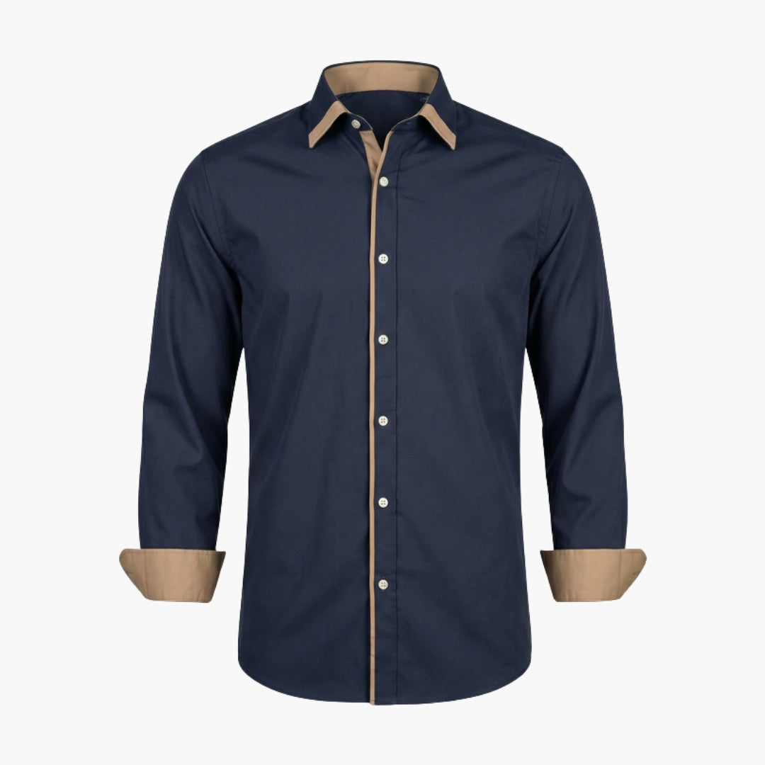 Chemise homme à patte de boutonnage et surface unie