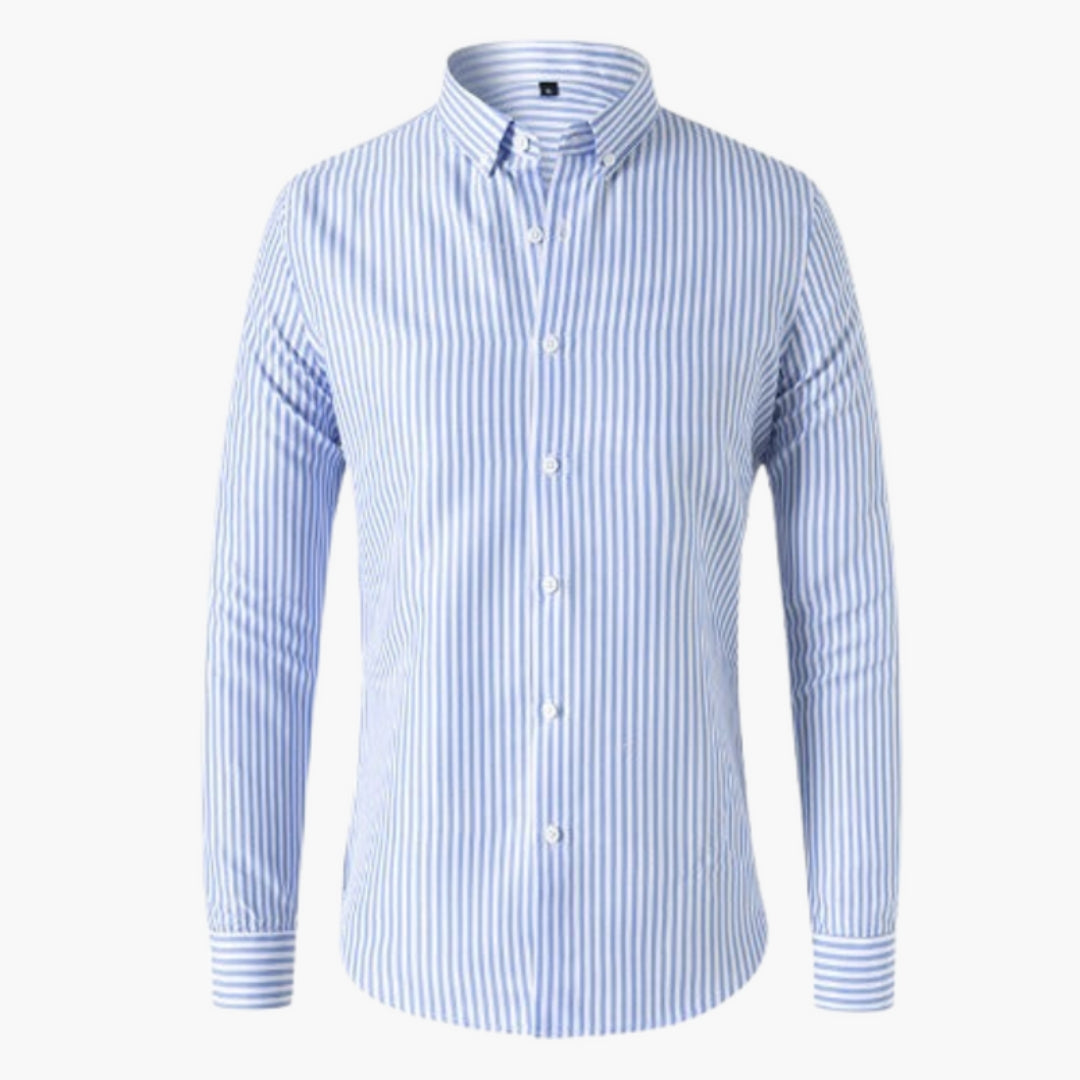Camicia uomo a righe con maniche lunghe