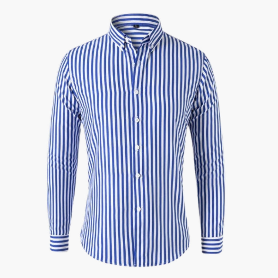 Camicia uomo a righe con maniche lunghe