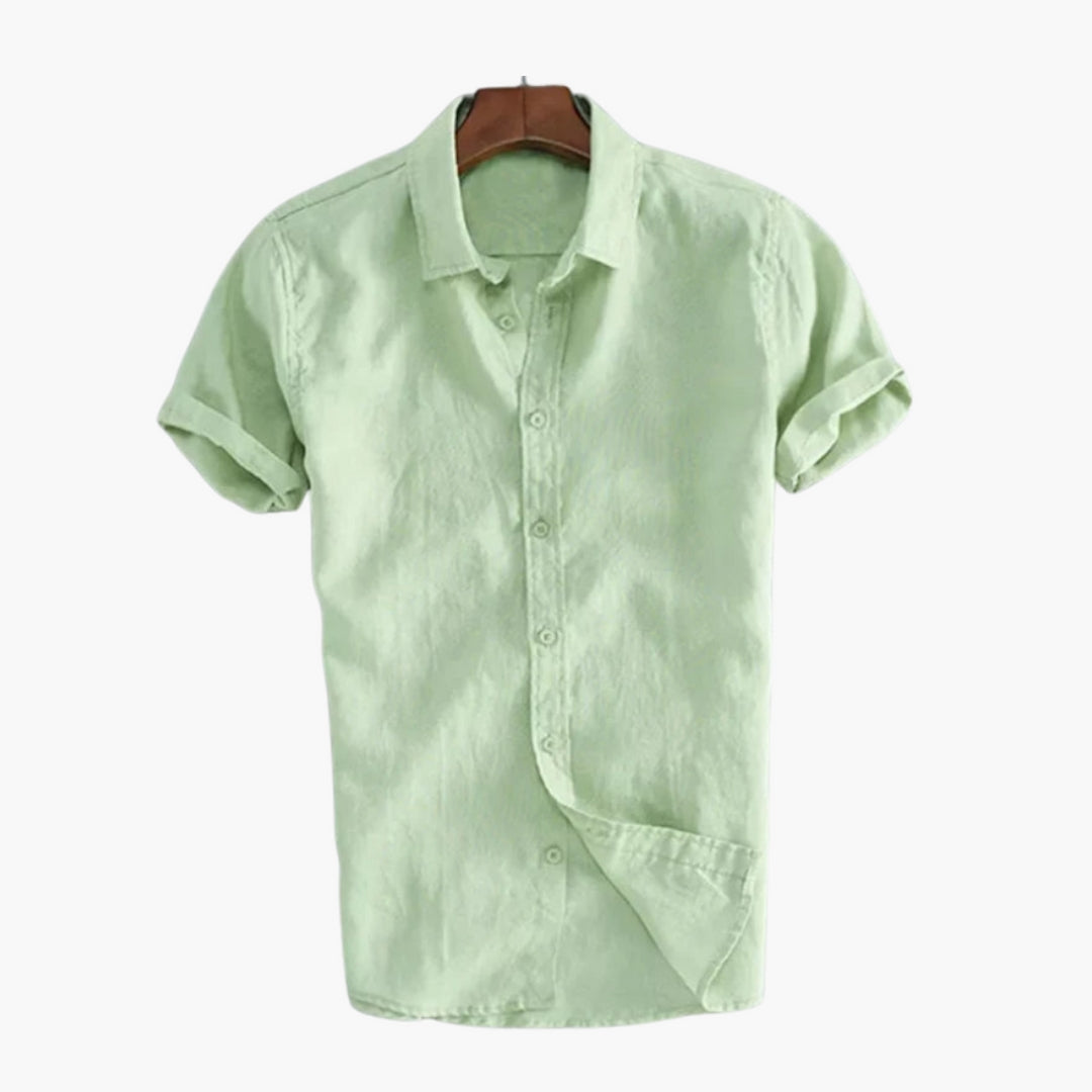 Camicia uomo con patta di bottoni e colletto classico