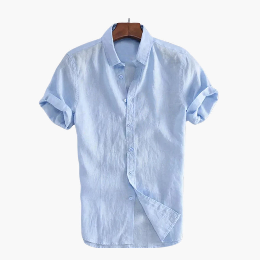 Camicia uomo con patta di bottoni e colletto classico