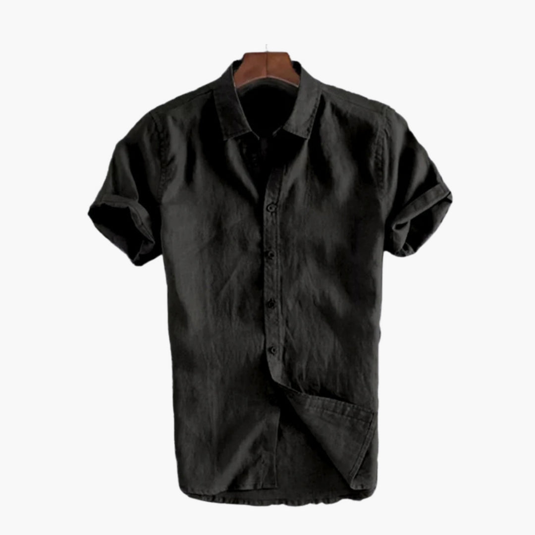 Camicia uomo con patta di bottoni e colletto classico