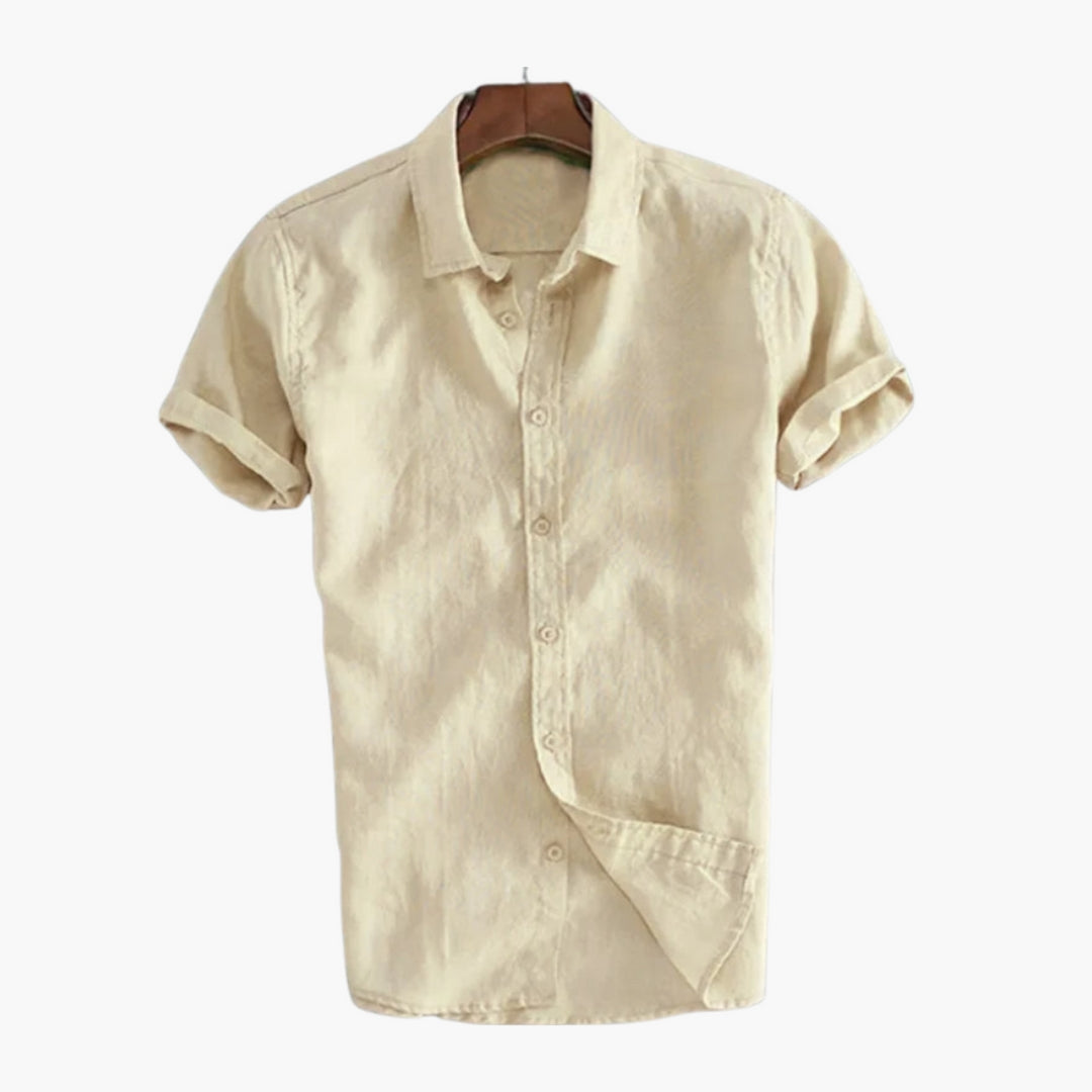 Camicia uomo con patta di bottoni e colletto classico