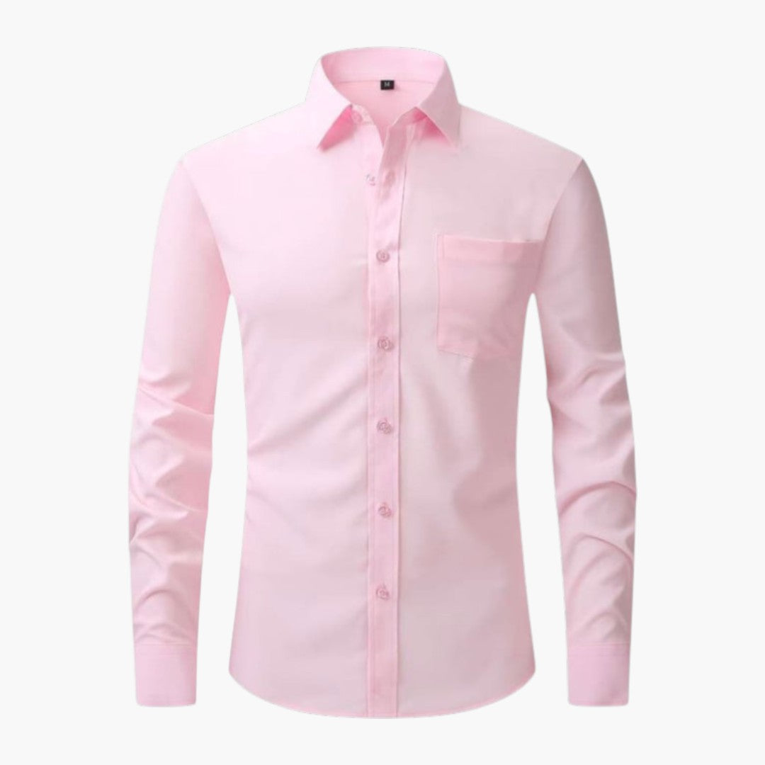 Chemise homme avec poche poitrine et patte de boutonnage