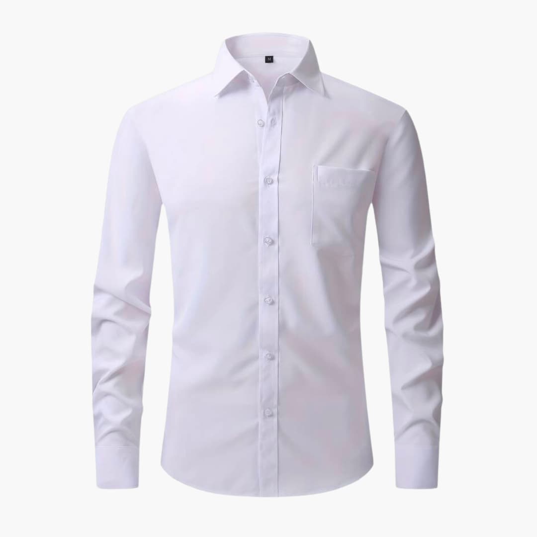 Chemise homme business à manches longues avec fermeture boutonnée