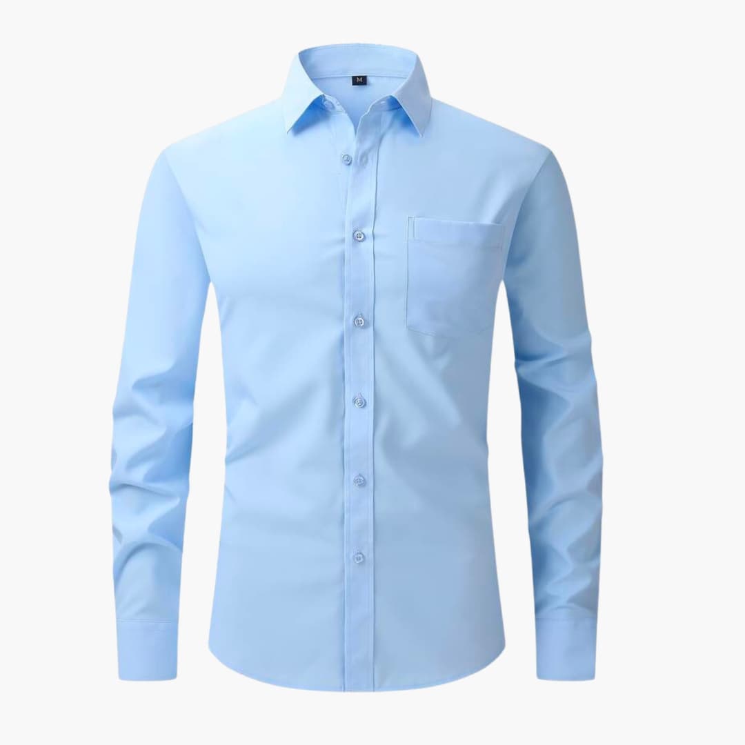 Chemise homme business à manches longues avec fermeture boutonnée