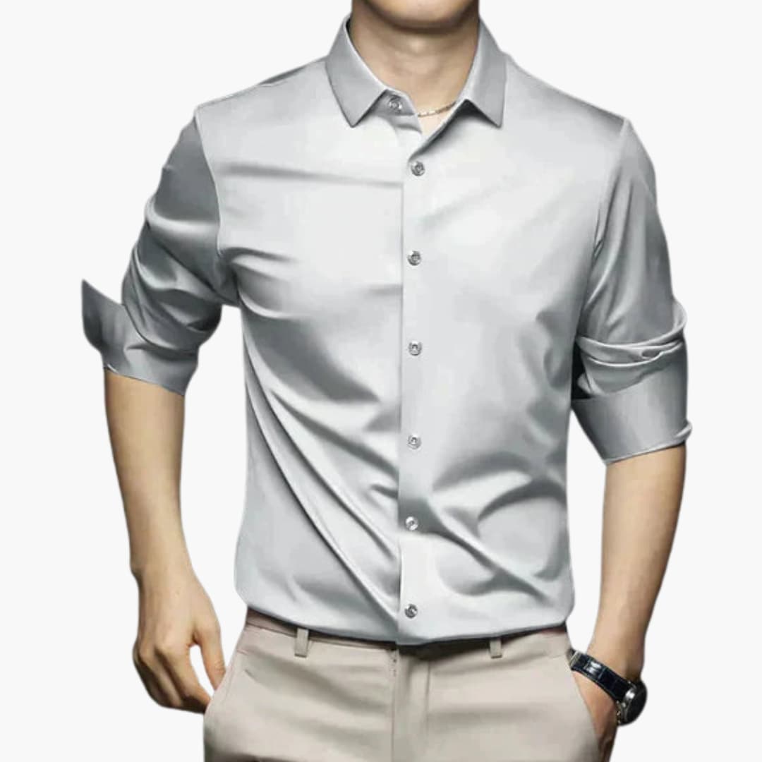 Chemise sans repassage pour homme avec fermeture à boutons