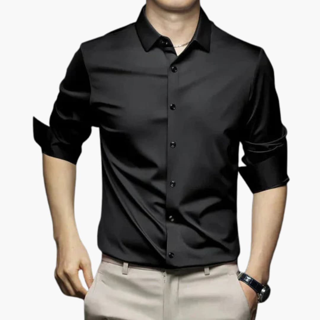 Chemise sans repassage pour homme avec fermeture à boutons