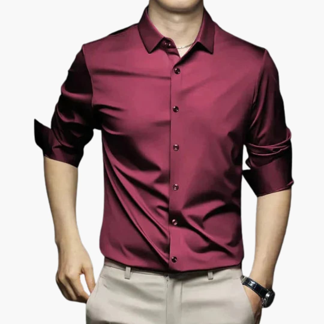 Chemise sans repassage pour homme avec fermeture à boutons