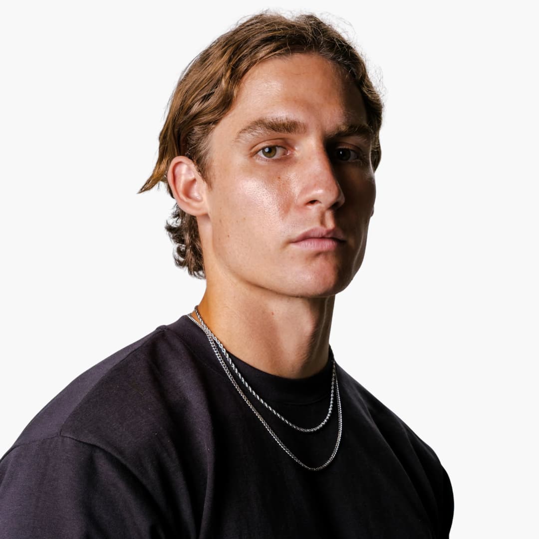 Collier à maillons cubains pour homme avec fermoir