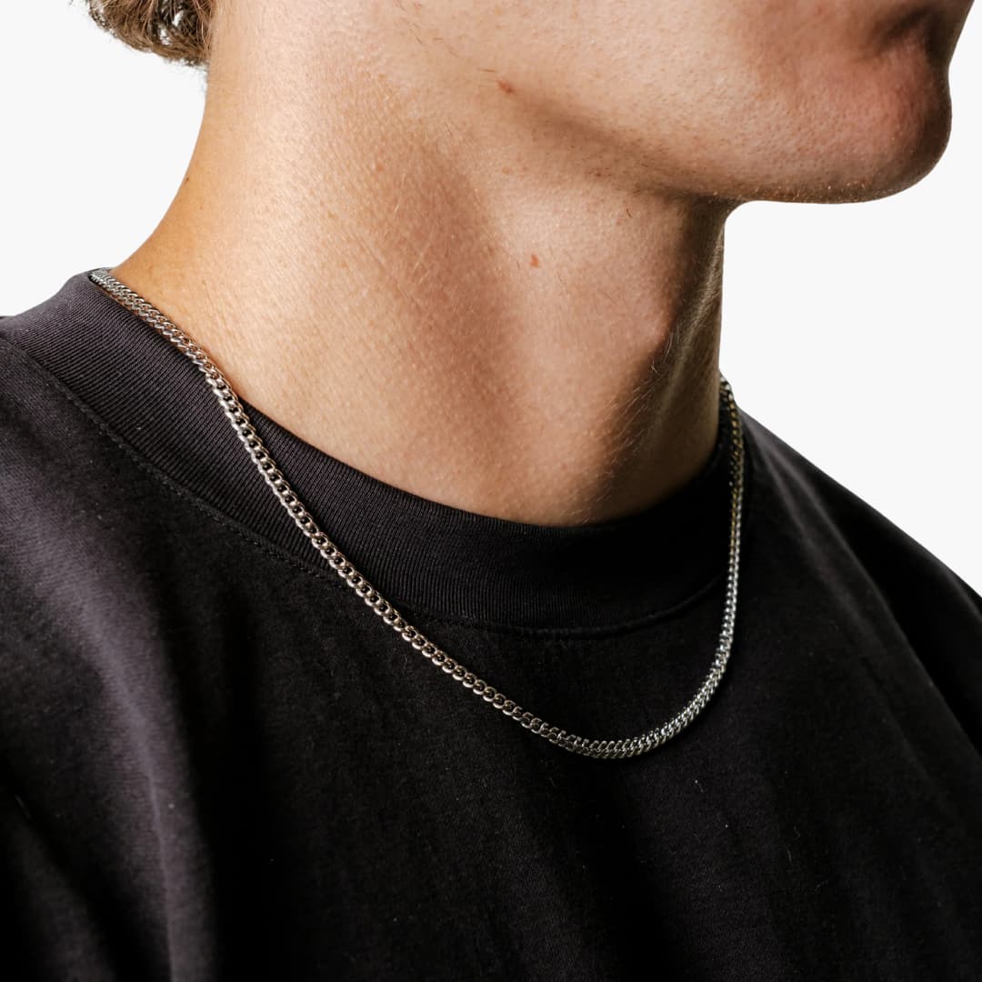 Collier à maillons cubains pour homme avec fermoir