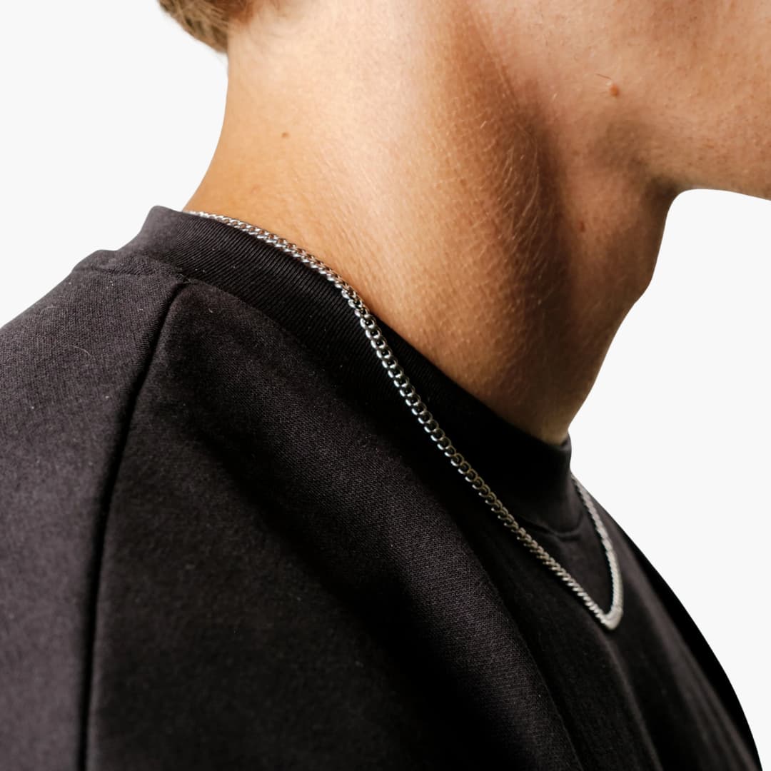 Collier à maillons cubains pour homme avec fermoir