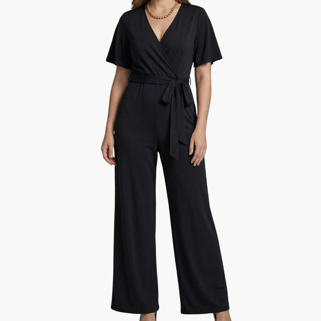 Combinaison Femme avec Devant Croisé et Taille à Nouer