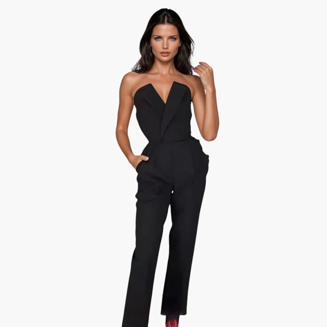 Combinaison bustier à pantalon large pour femme