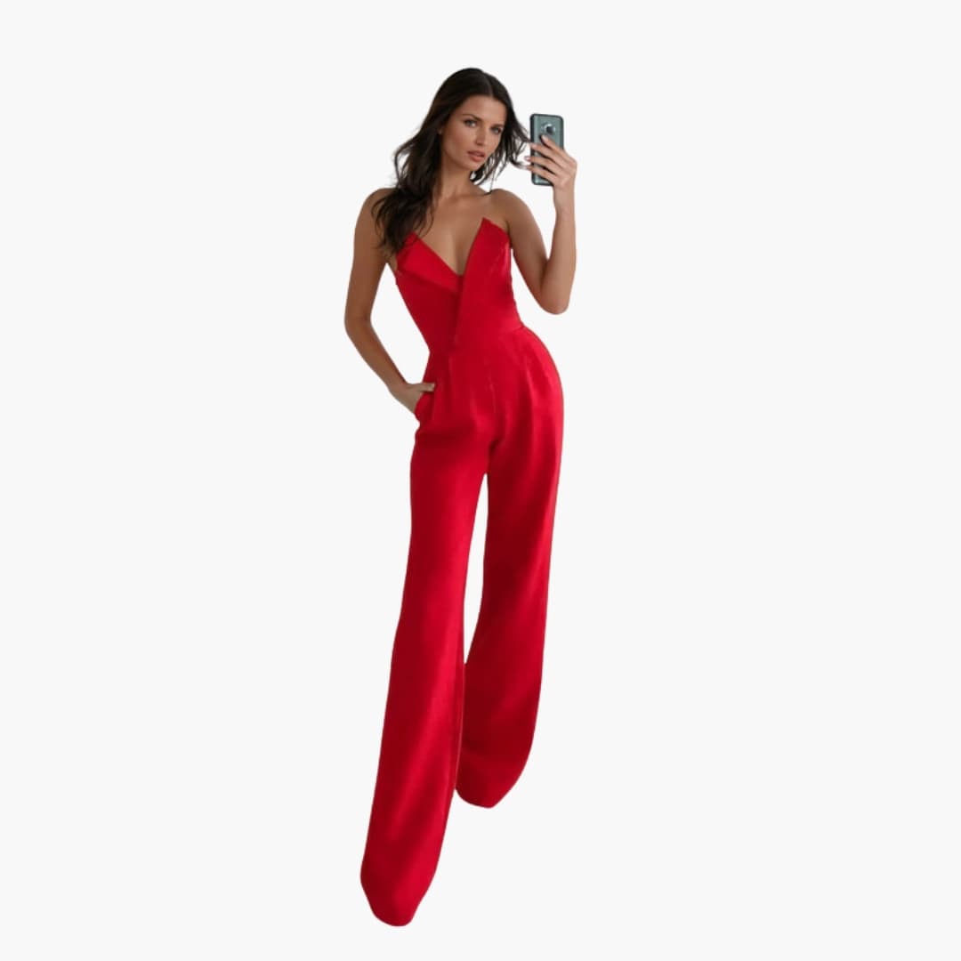 Combinaison bustier à pantalon large pour femme