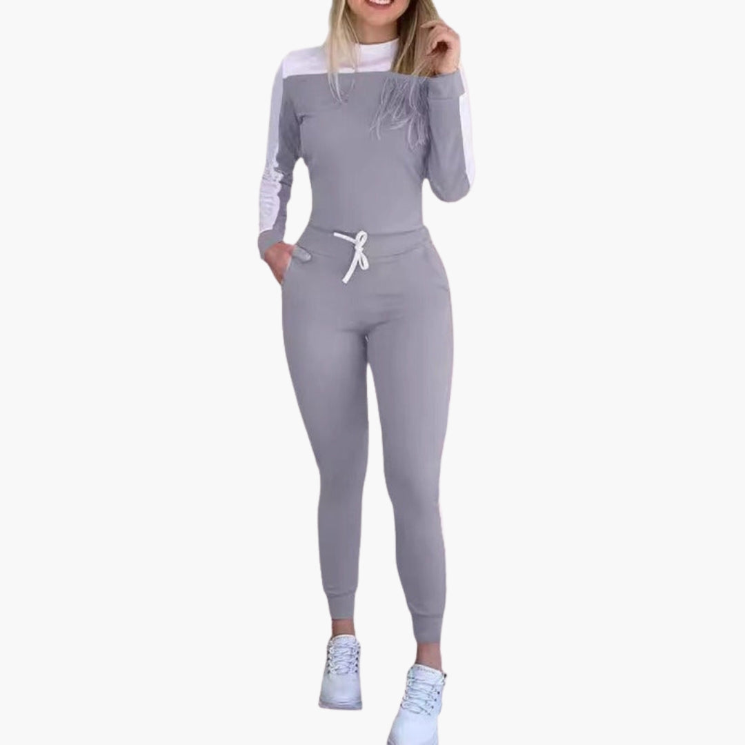 Tuta donna con collo rotondo e coulisse