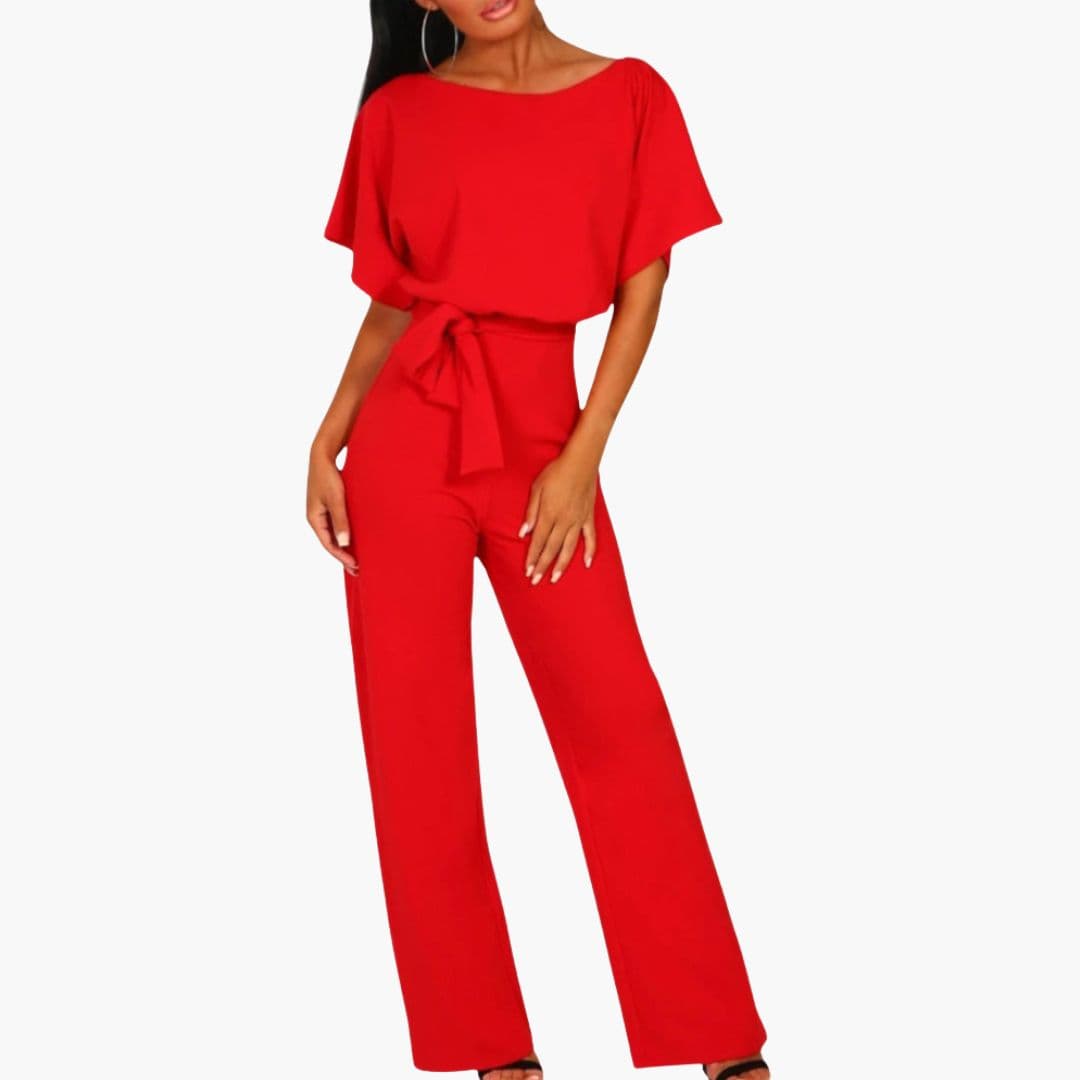 Combinaison femme avec taille ceinturée