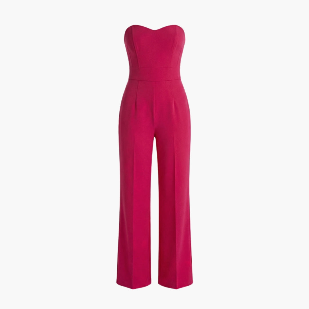 Tuta donna corpetto senza spalline con gambe larghe