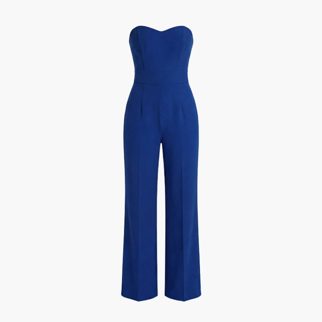 Tuta donna corpetto senza spalline con gambe larghe