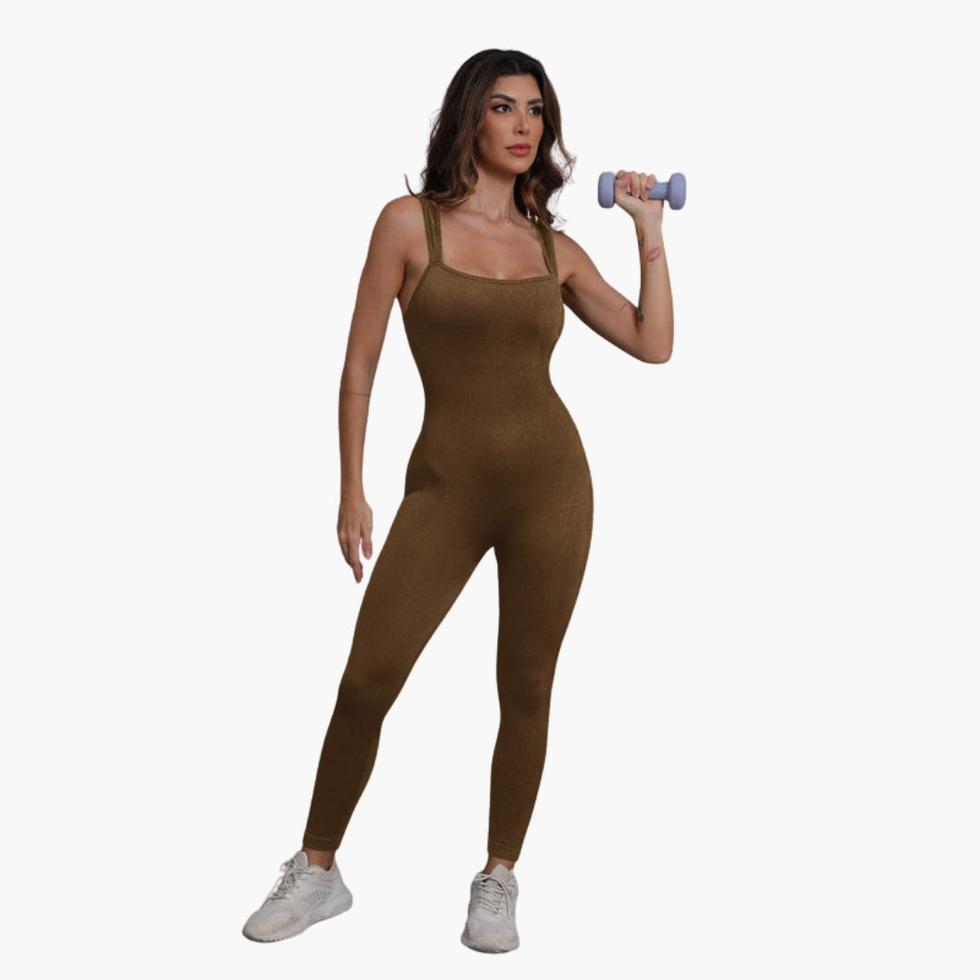 Sleeveless women's jumpsuit with wide straps