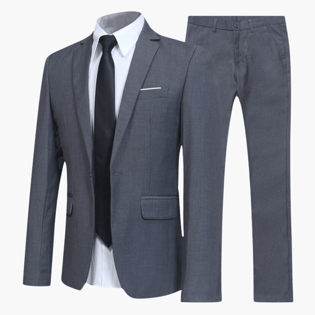 Costume Homme Complet avec Veste Col à Revers et Cravate