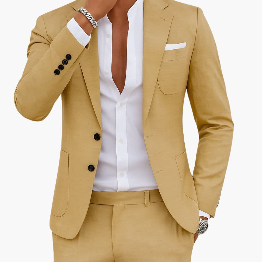 Costume Homme Deux Pièces avec Blazer Col à Revers