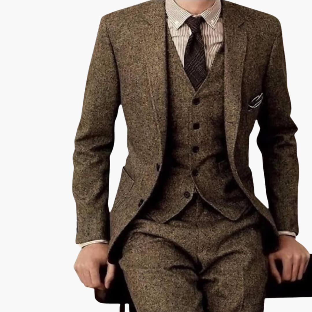 Costume Homme Trois Pièces avec Blazer Col à Revers