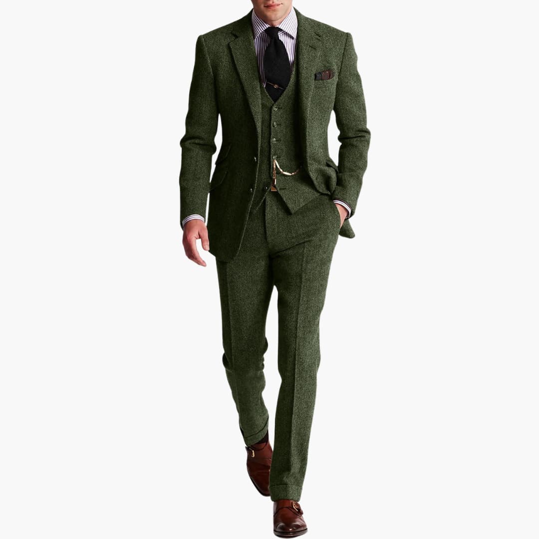 Costume Homme Trois Pièces avec Blazer Col à Revers