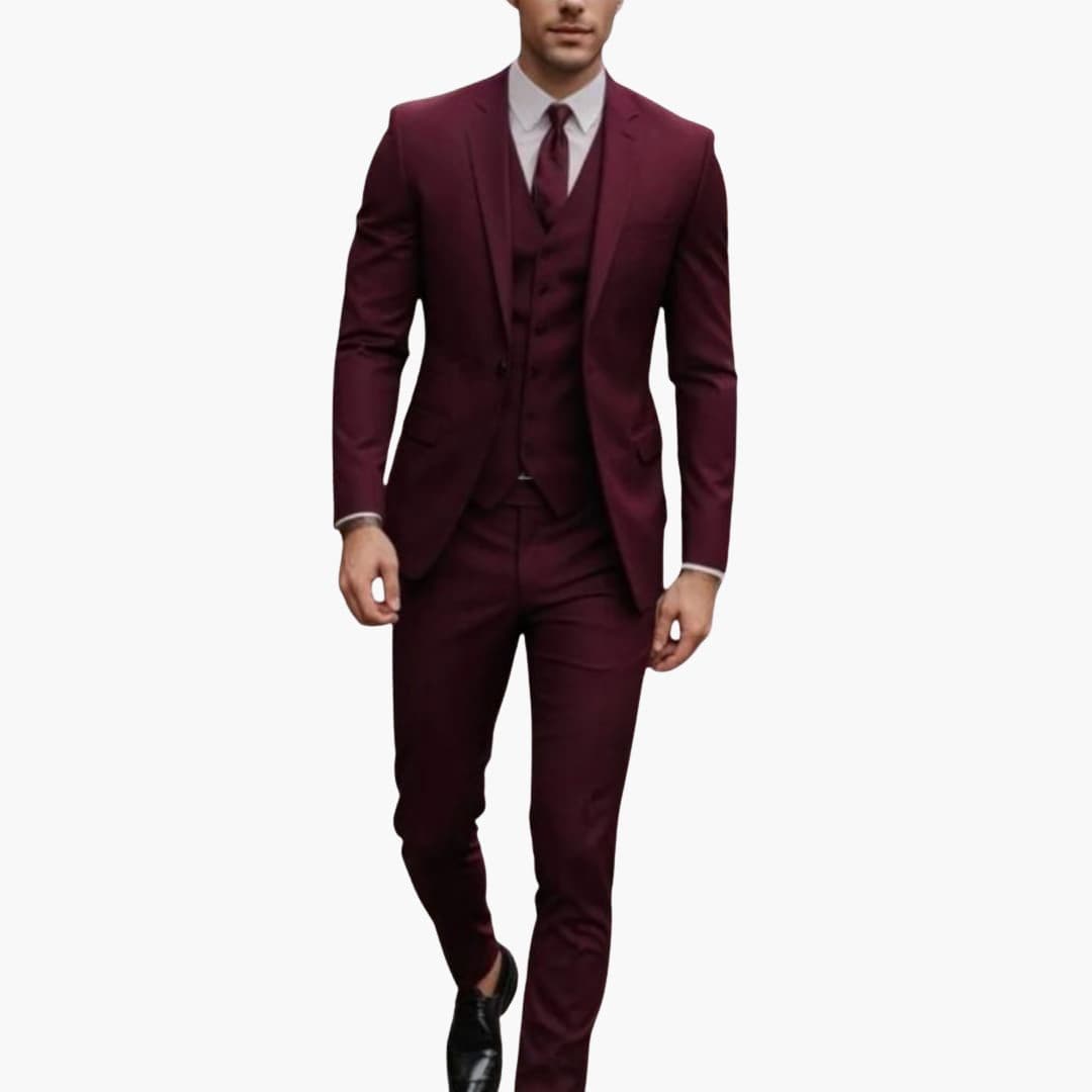 Costume trois pièces pour homme avec veste gilet et pantalon