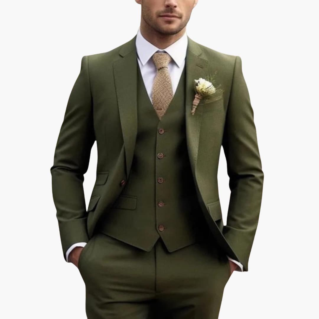 Costume trois pièces pour homme avec veste gilet et pantalon