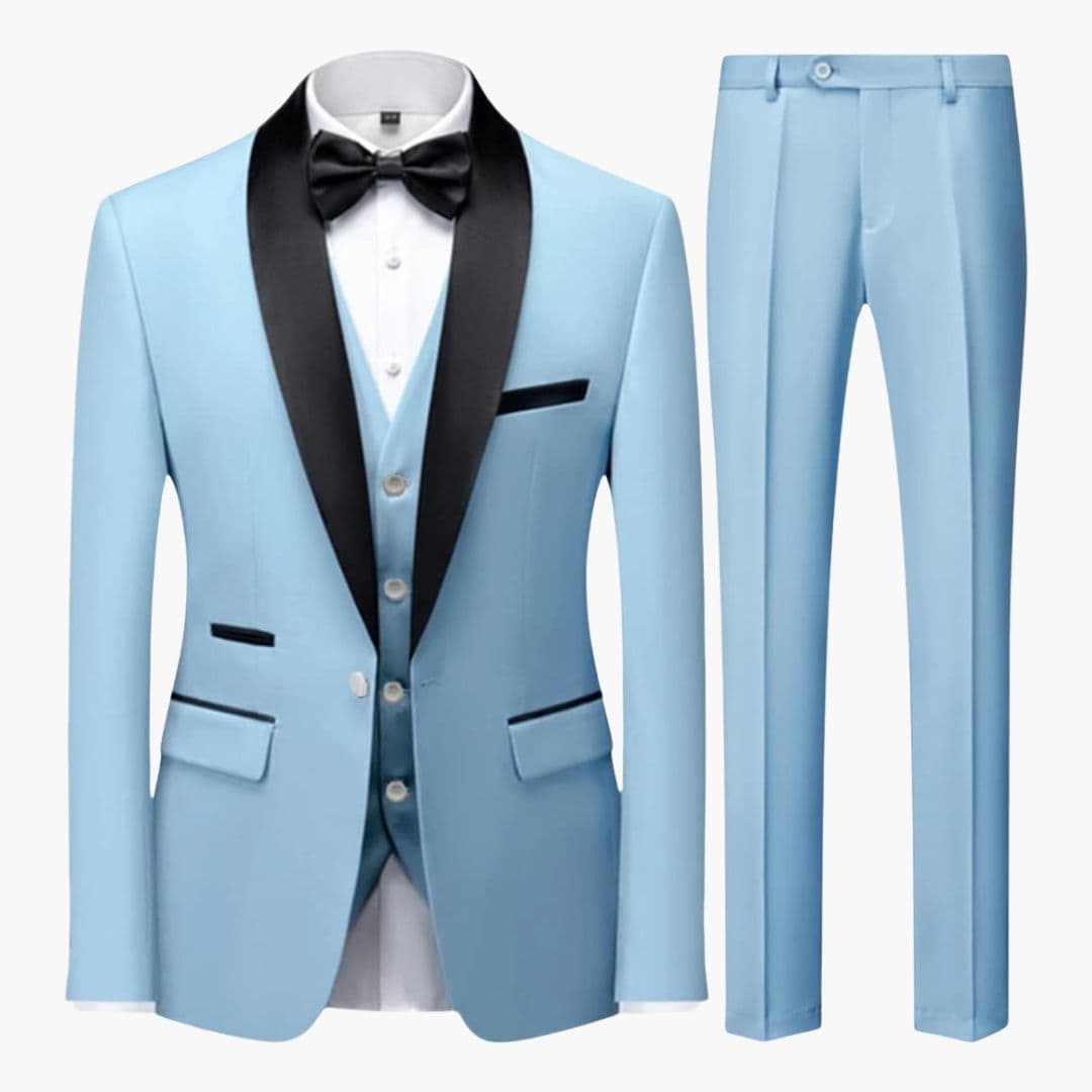 Costume Homme Trois Pièces avec Veste Col Châle