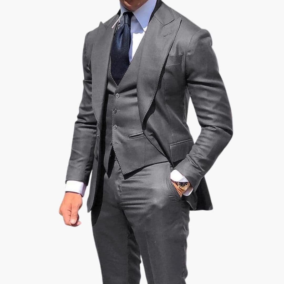 Costume Trois Pièces Homme avec Gilet Boutonné