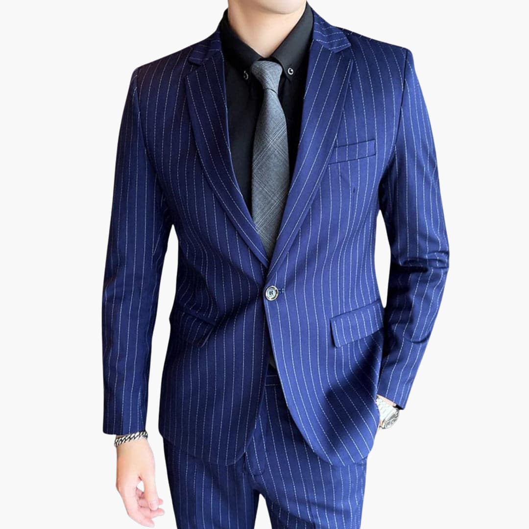 Costume pour homme à fines rayures avec veste Slim Fit