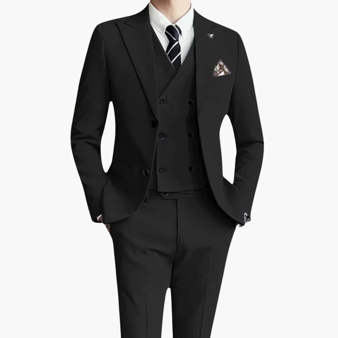 Costume homme 3 pièces ajusté avec veste et gilet assortis
