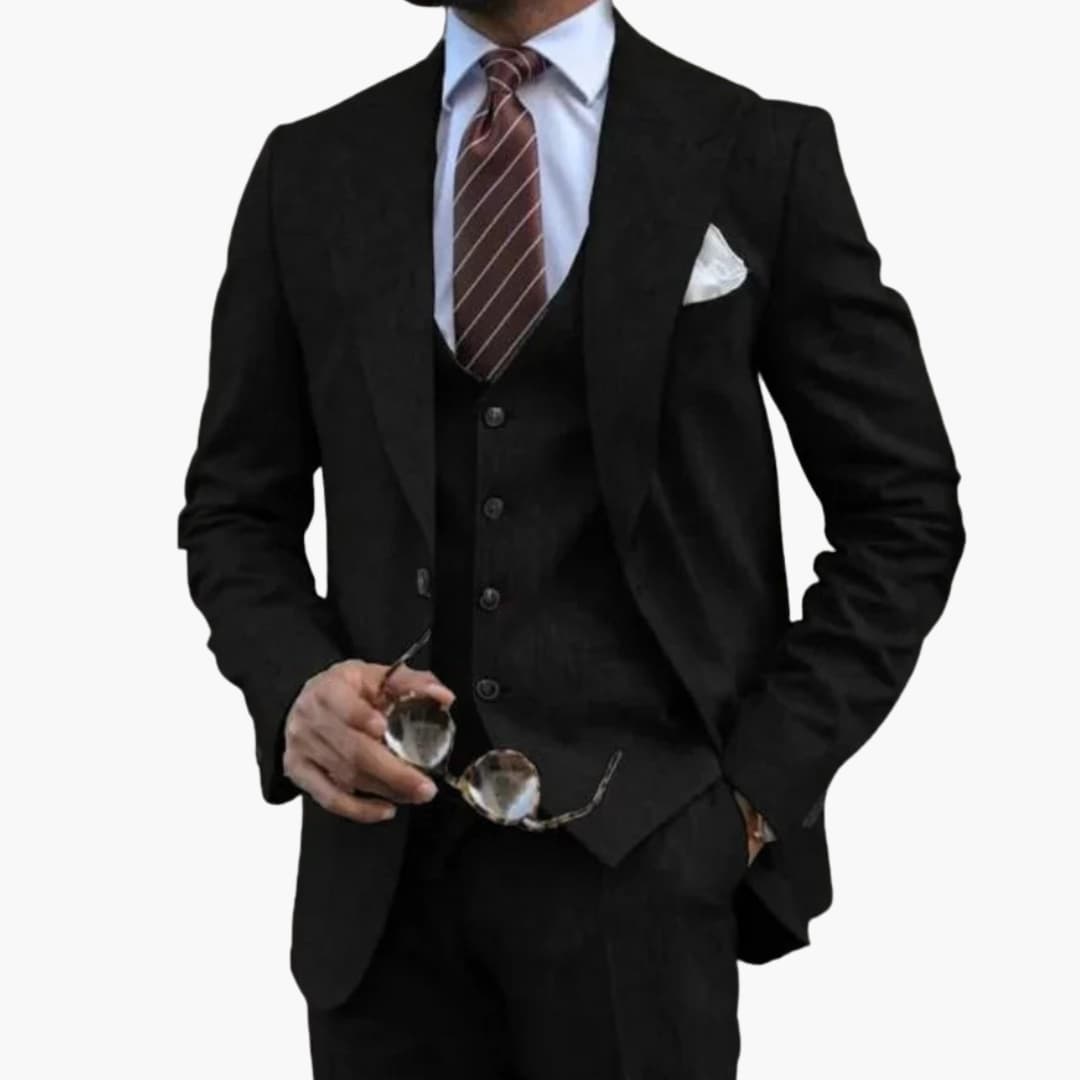 Costume trois pièces pour homme couleur moutarde, coupe ajustée