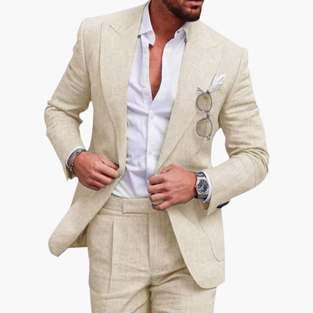 Costume homme d’été avec col à revers et veste